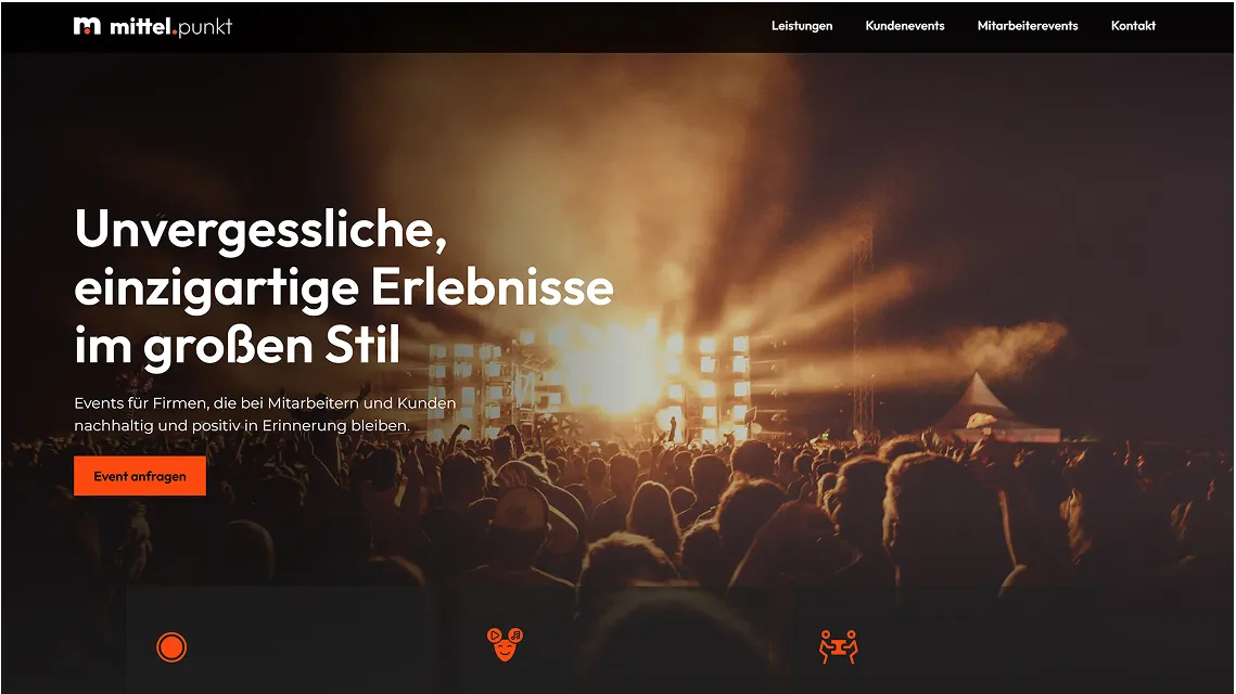 Screenshot of a website's hero section